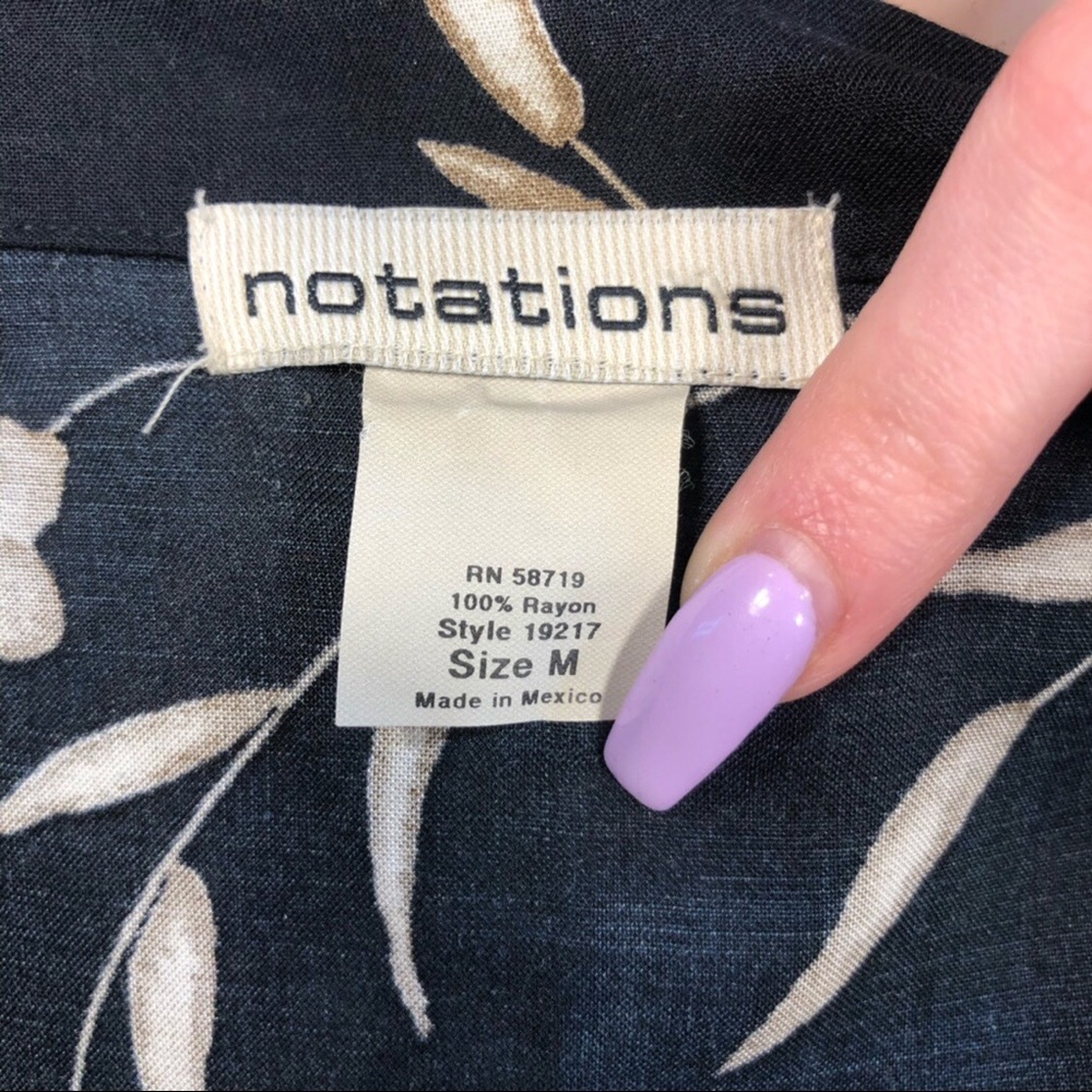🎉 Aloha! Notations Black Floral Hawaiian Shirt 🎉 - Picture 3 of 3